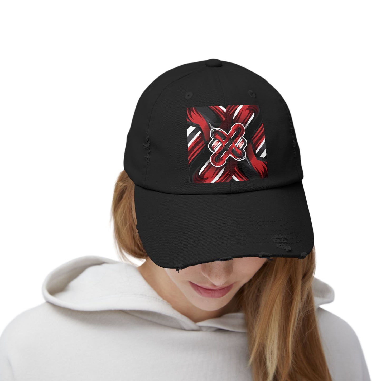 Citydripco. X Distressed Unisex Cap with Bold Graphic Design, Trendy Hat for Casual Outings, Perfect Gift for Friends, Fashion Statement, Everyday Wear