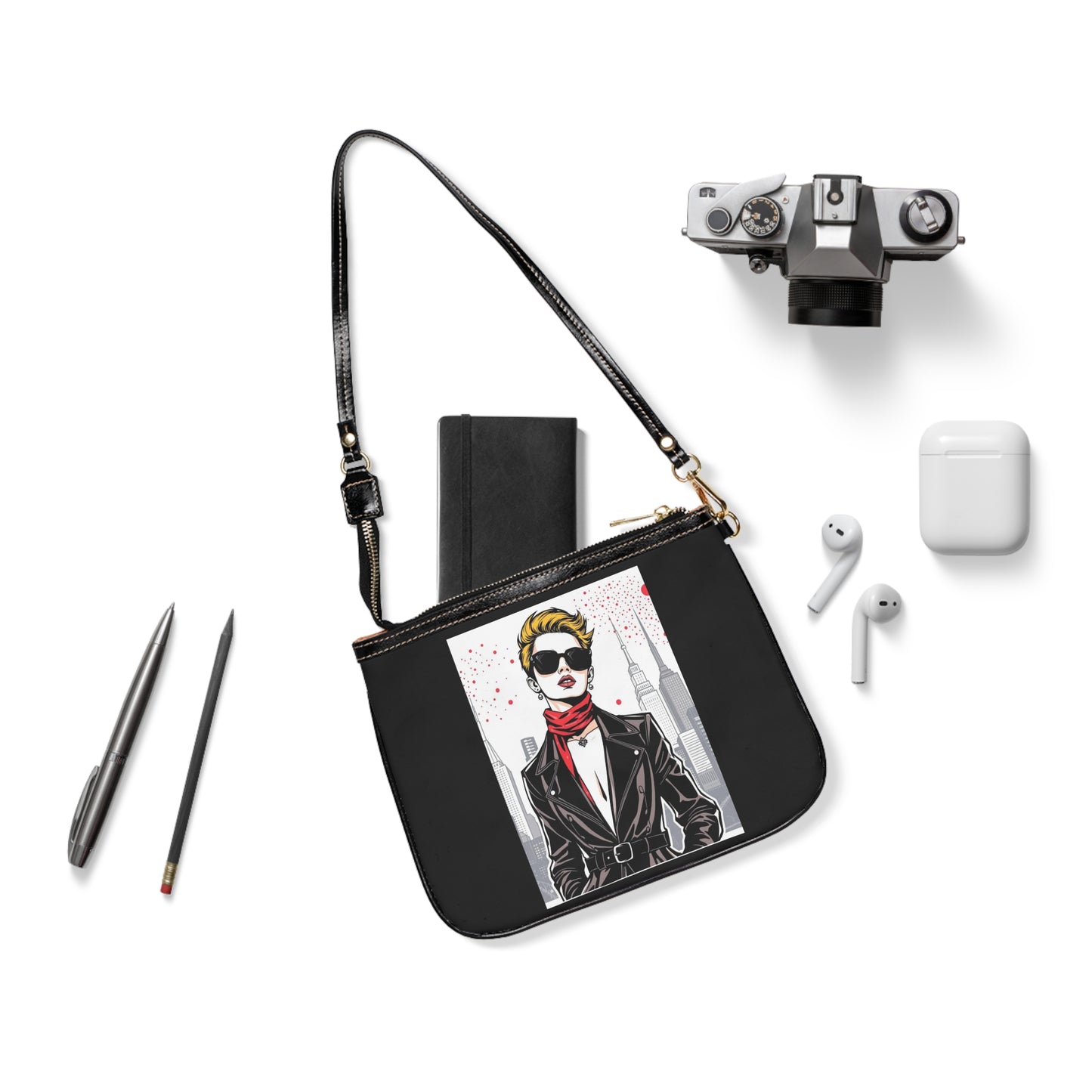 City Chic Small Shoulder Bag with Fashion Icon Design