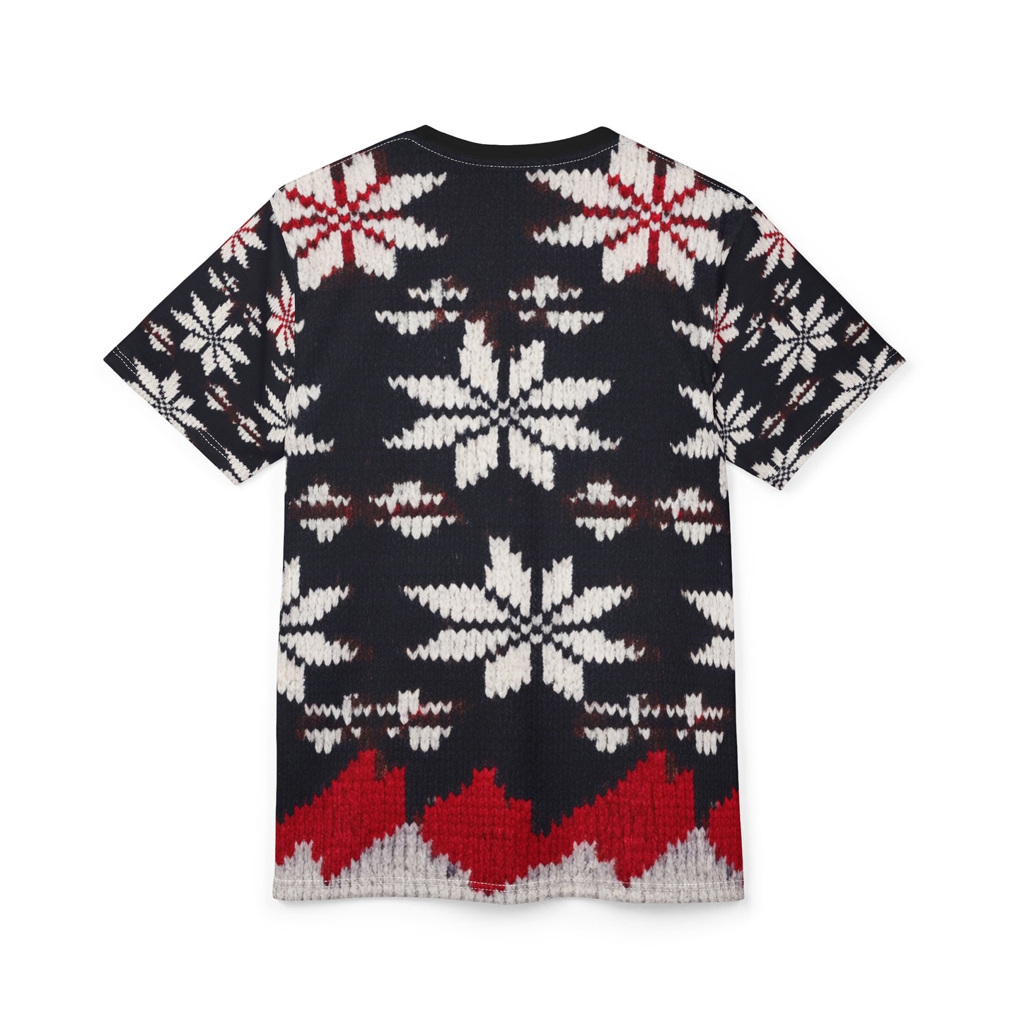 Citydripco. Winter Pattern Tee — Red & Black Holiday All-Over Print Shirt