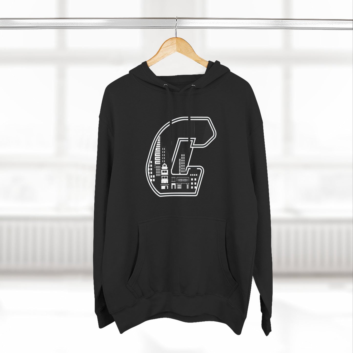 Citydripco. City C Three-Panel Fleece Hoodie, City Style Sweatshirt, Cozy Layer, Graphic Hoodie, Winter Fashion