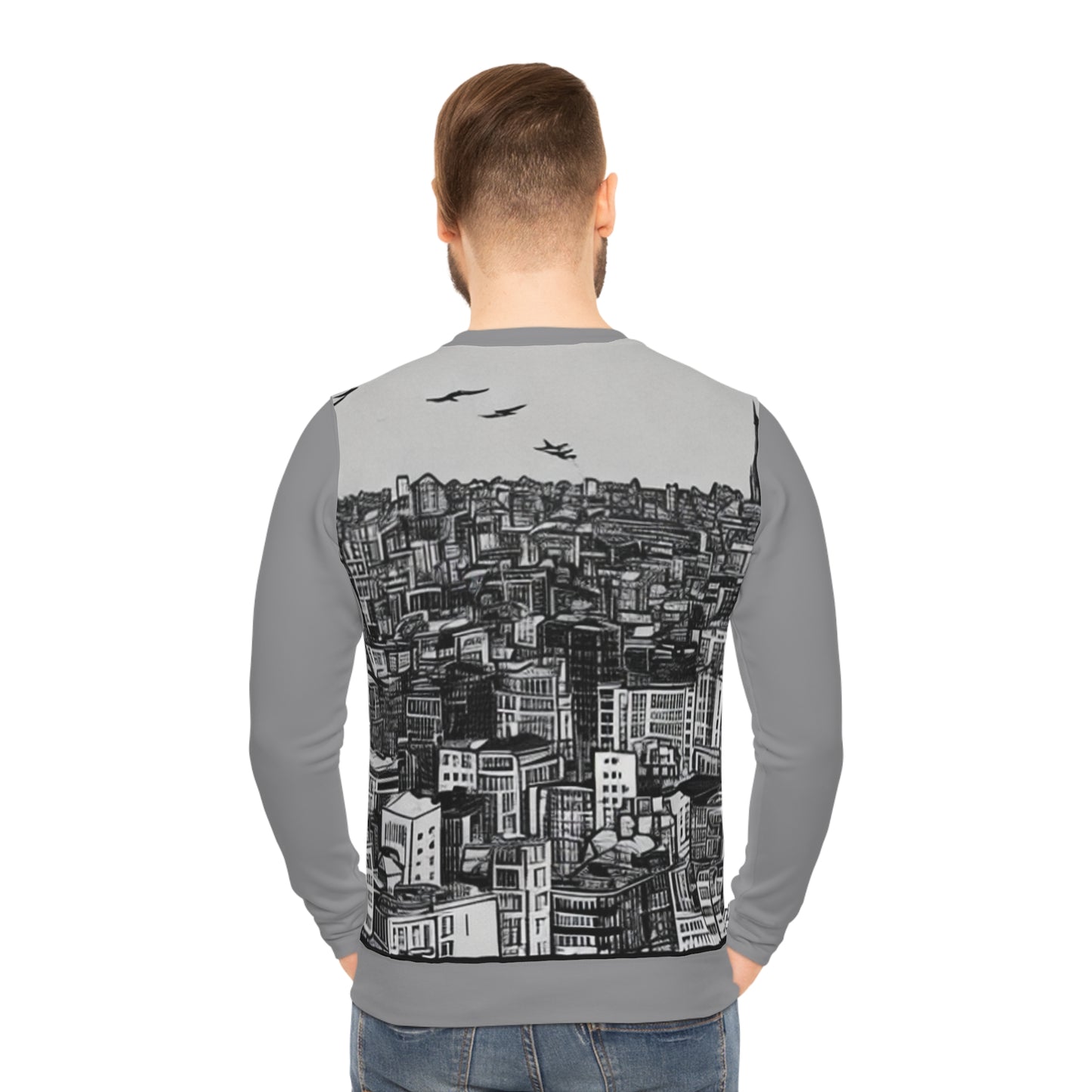 A Citydripco. Brick City Lightweight Sweatshirt, Cityscape Sweater, Cozy Casual Wear, Gift for Urbanites, Ideal for Fall & Winter