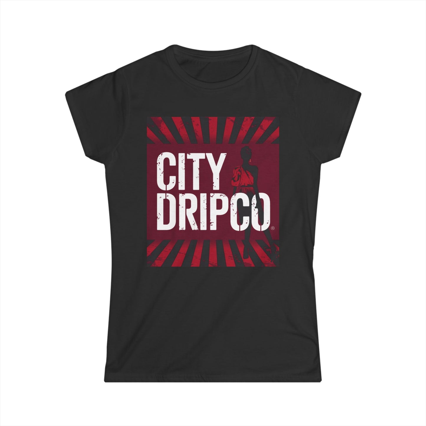 Citydripco. Black Model Women's Softstyle Tee - Trendy Urban Fashion for Everyday Wear