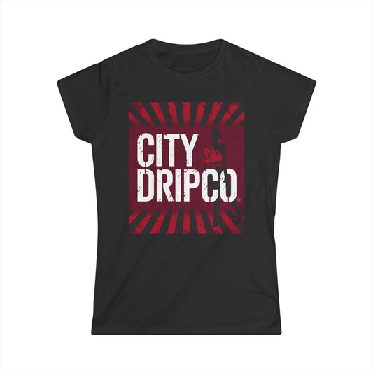 Citydripco. Black Model Women's Softstyle Tee - Trendy Urban Fashion for Everyday Wear
