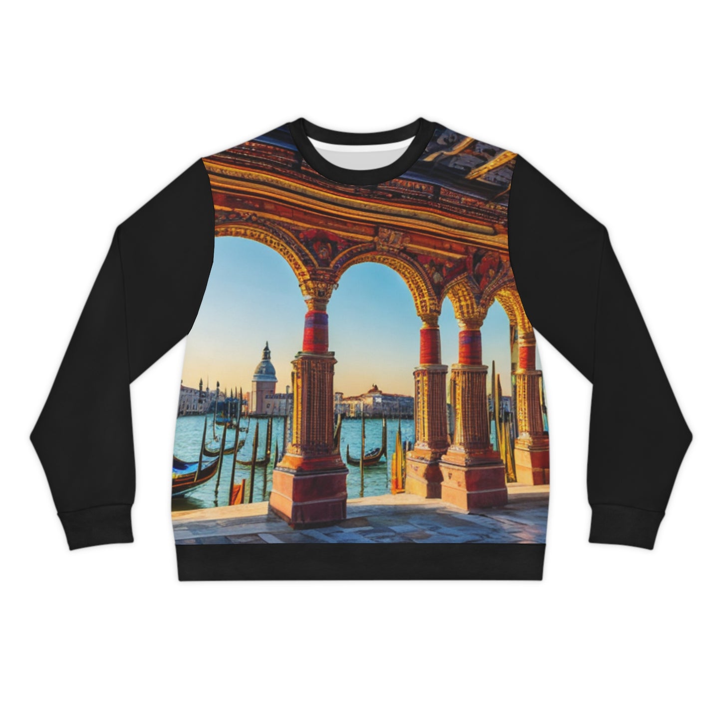 A Citydripco. Venetian Sunset Lightweight Sweatshirt, Cozy Travel Apparel, Gift for Wanderlust Lovers, Warm Layer for Adventure, Perfect for Casual Days