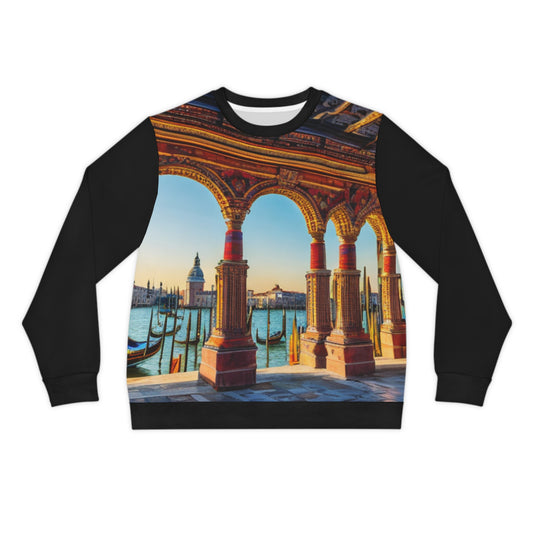 A Citydripco. Venetian Sunset Lightweight Sweatshirt, Cozy Travel Apparel, Gift for Wanderlust Lovers, Warm Layer for Adventure, Perfect for Casual Days