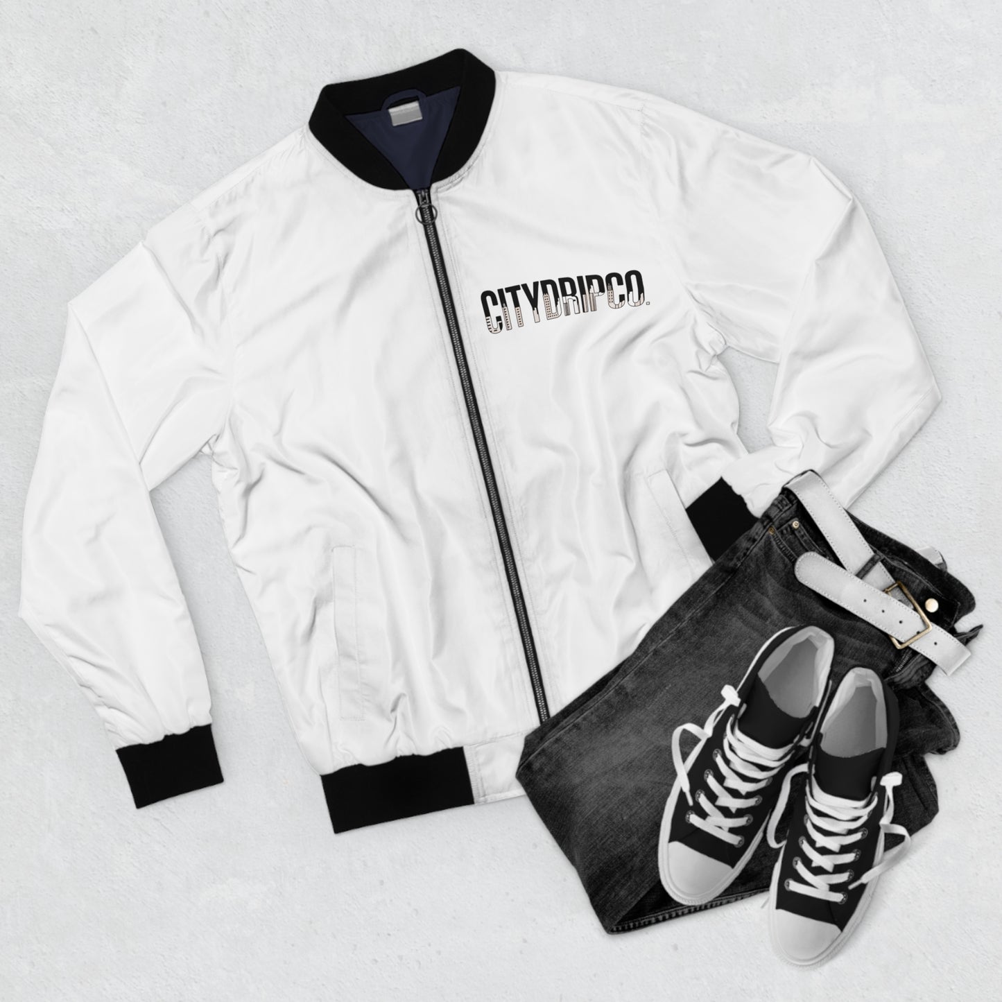 A Citydripco. Letter City Men's Bomber Jacket, Urban Fashion, Trendy Outerwear, Street Style Clothing, Gift for Him