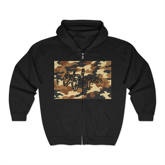 Citydripco. Camouflage Unisex Heavy Blend™ Full Zip Hooded Sweatshirt
