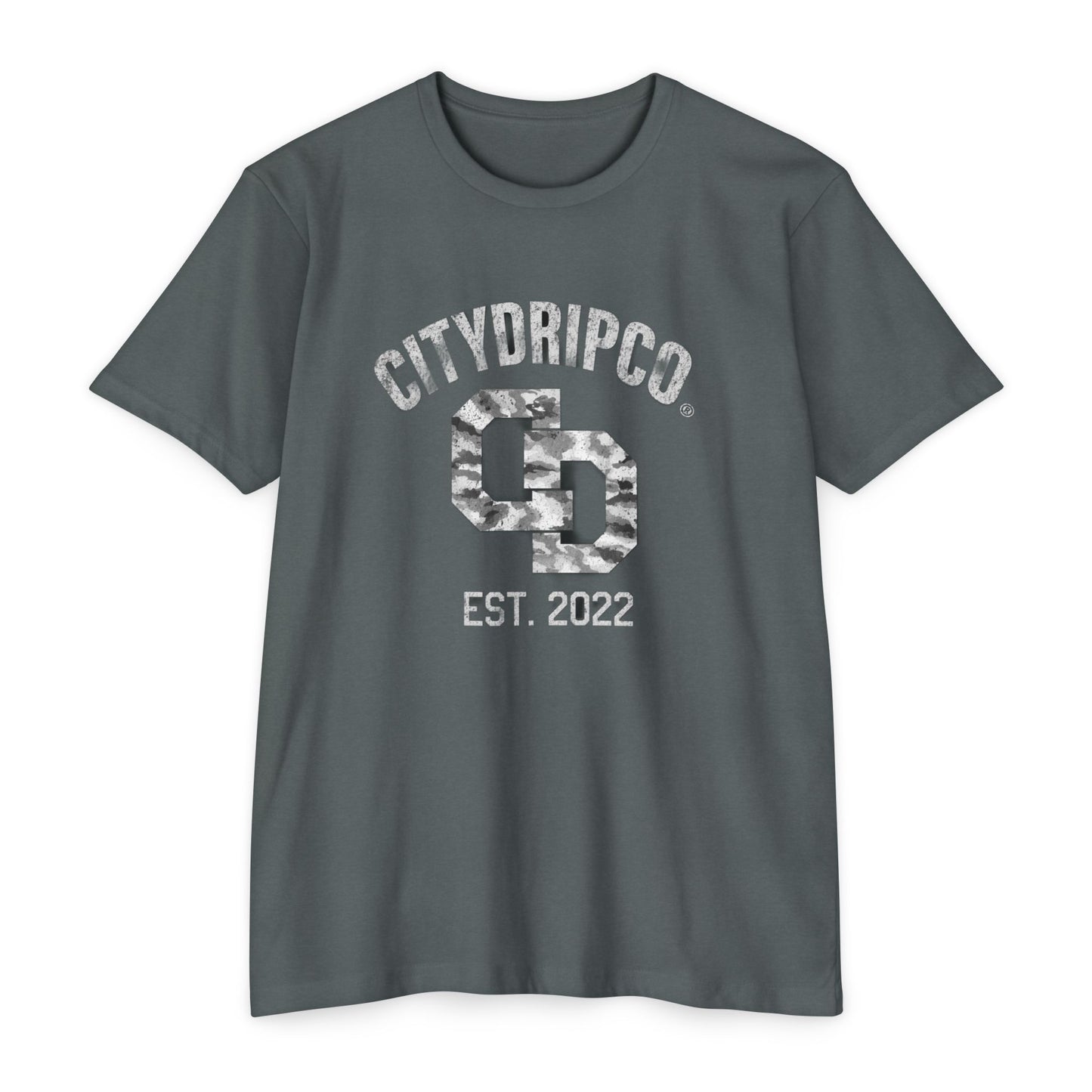CityDripCo. Est. 2022 Graphic T-Shirt — Vintage Camo Logo Tee
