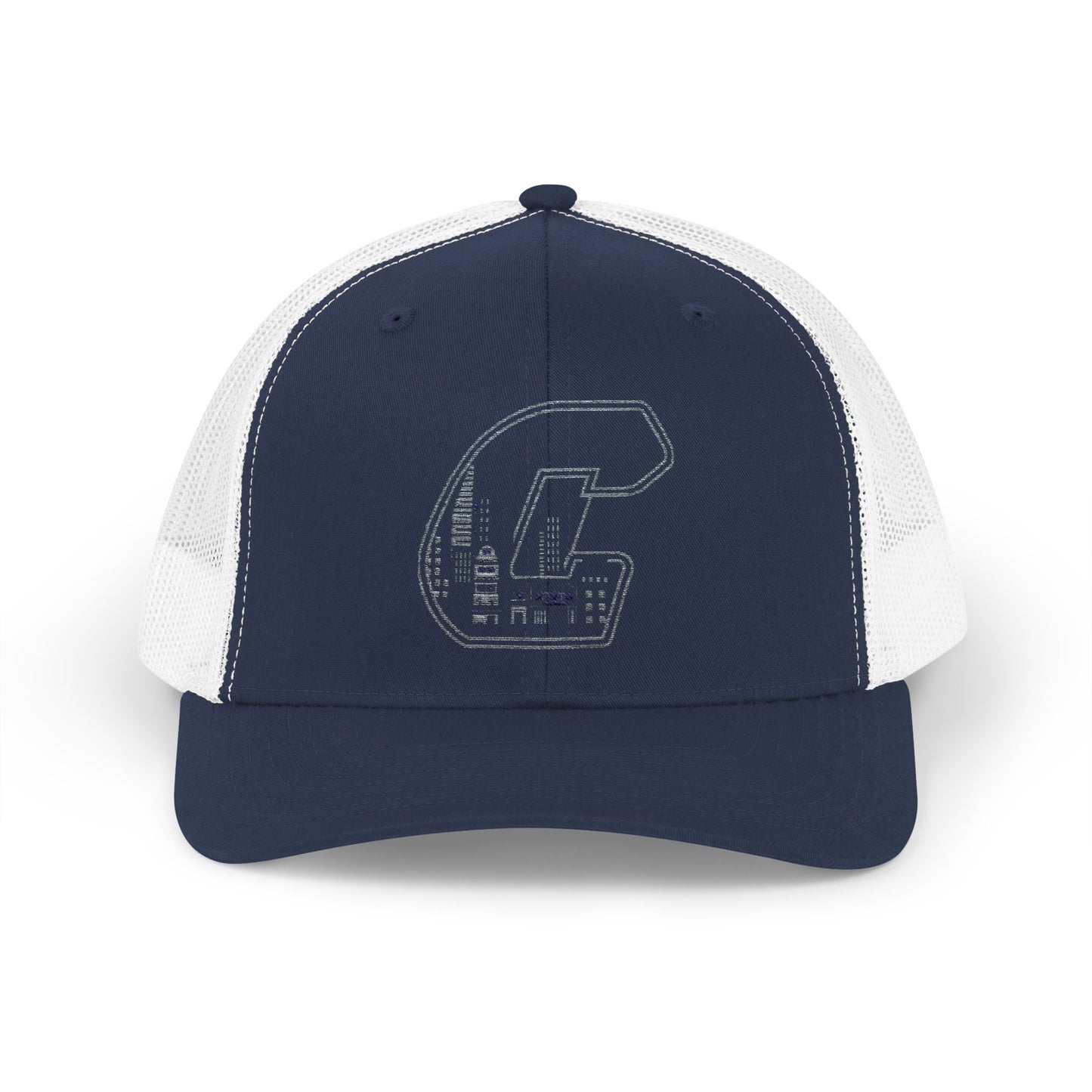 A Citydripco.  City C Navy Blue Snapback Trucker Cap with Embroidered Letter G | Casual Style, Summer Accessory, Gift for Him/Her, Outdoor Events, Sporty Fashion