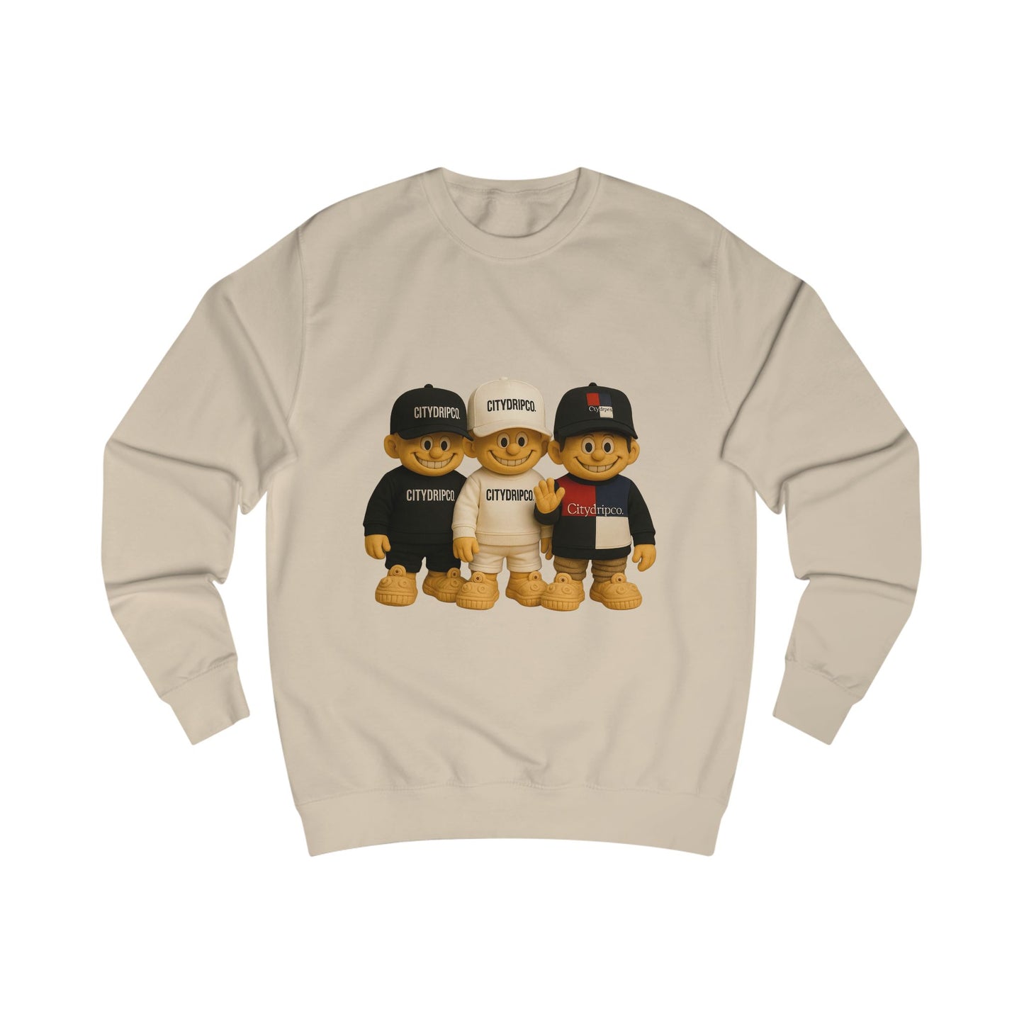 Citydripco. Bear Crewneck Sweatshirt — Trio Graphic "BFF" Streetwear