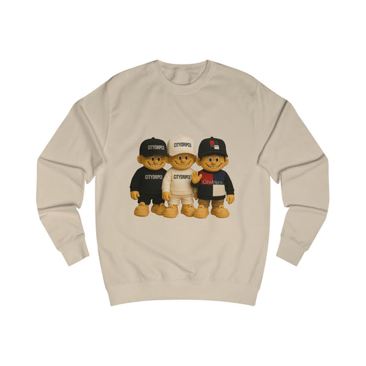 Citydripco. Bear Crewneck Sweatshirt — Trio Graphic "BFF" Streetwear