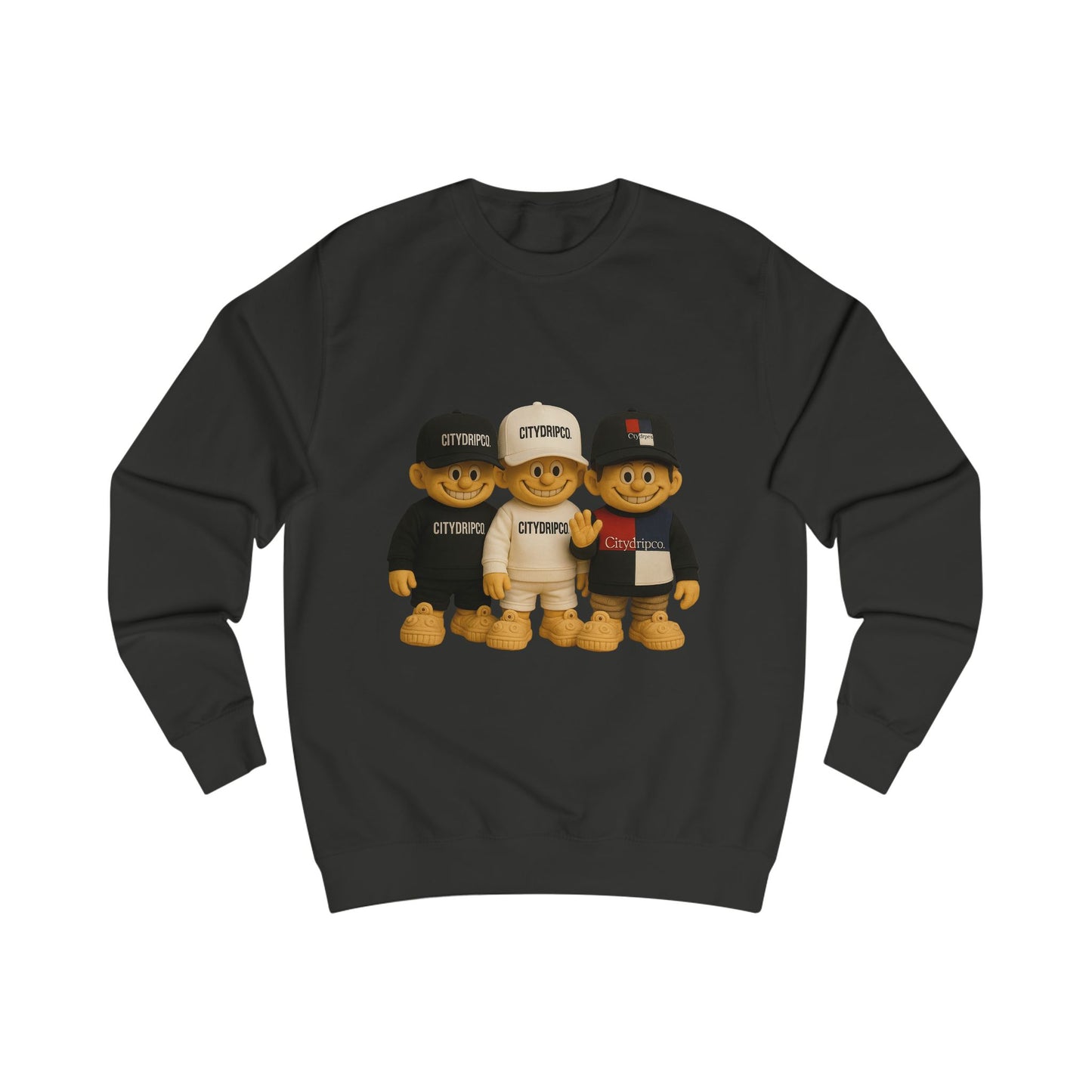 Citydripco. Bear Crewneck Sweatshirt — Trio Graphic "BFF" Streetwear