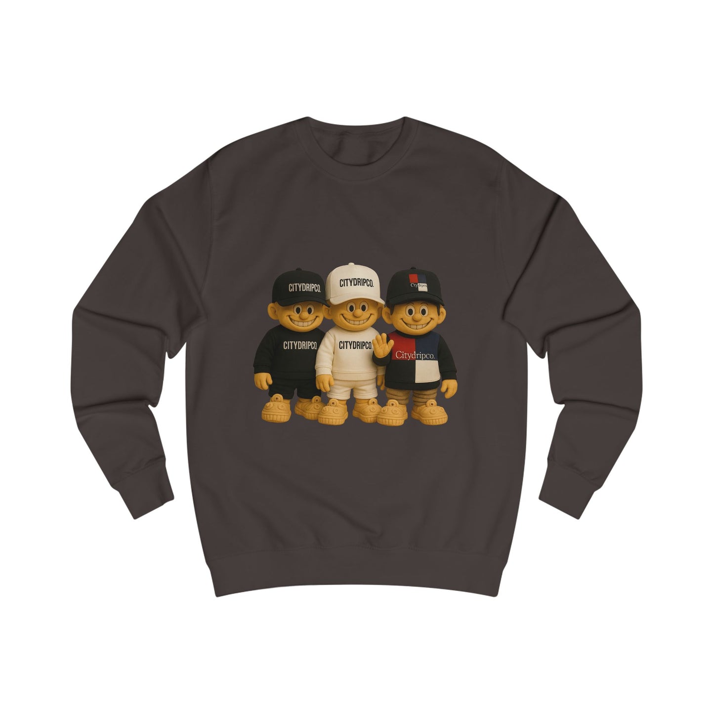 Citydripco. Bear Crewneck Sweatshirt — Trio Graphic "BFF" Streetwear