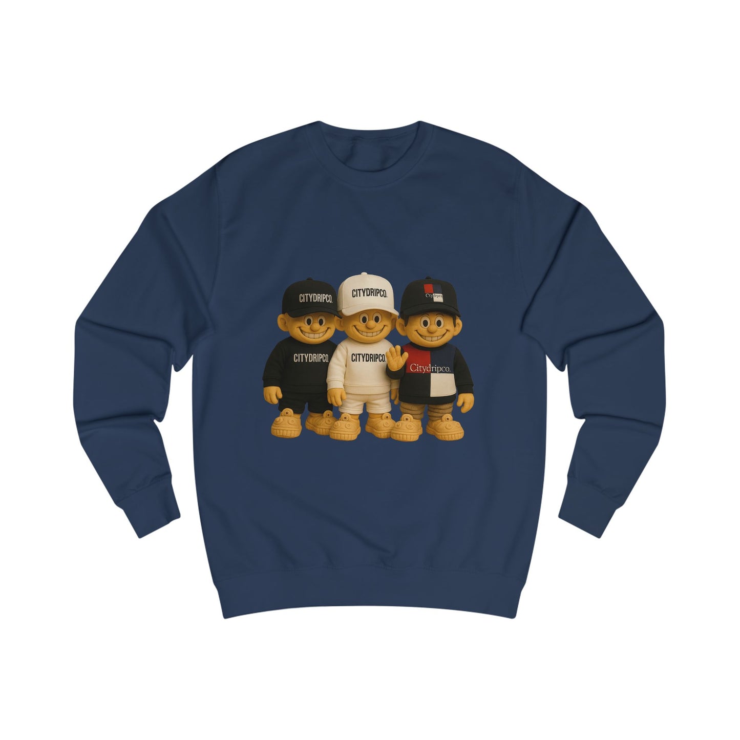 Citydripco. Bear Crewneck Sweatshirt — Trio Graphic "BFF" Streetwear