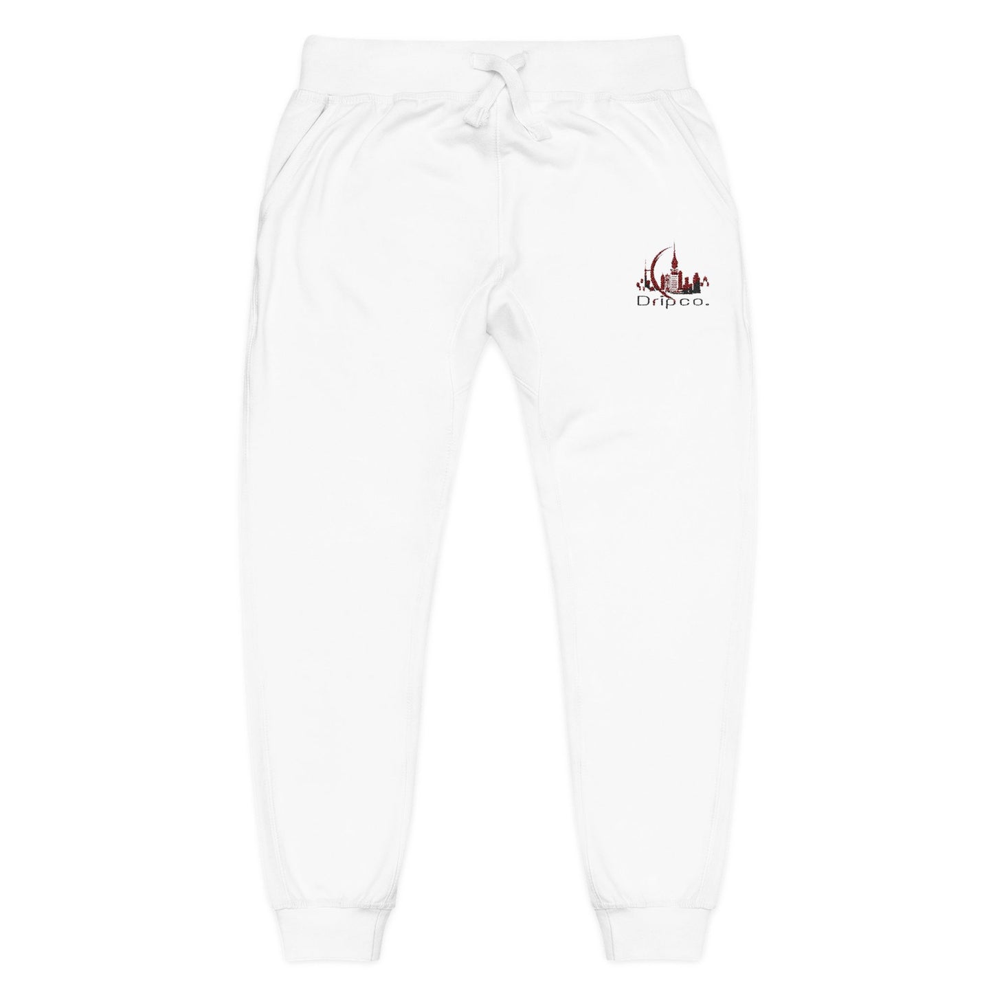 A City Dripco. Embroidered Unisex Fleece Sweatpants - Cozy Lounge Pants for Chill Days, Gift for Him/Her, Casual Style, Holiday Comfort