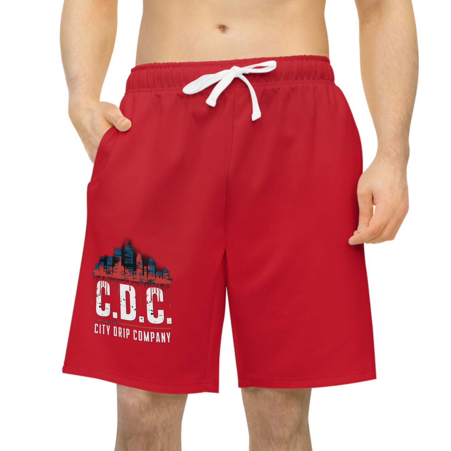 Men's Athletic Long Shorts - City Drip Company Graphic - Perfect for Sports & Casual Wear