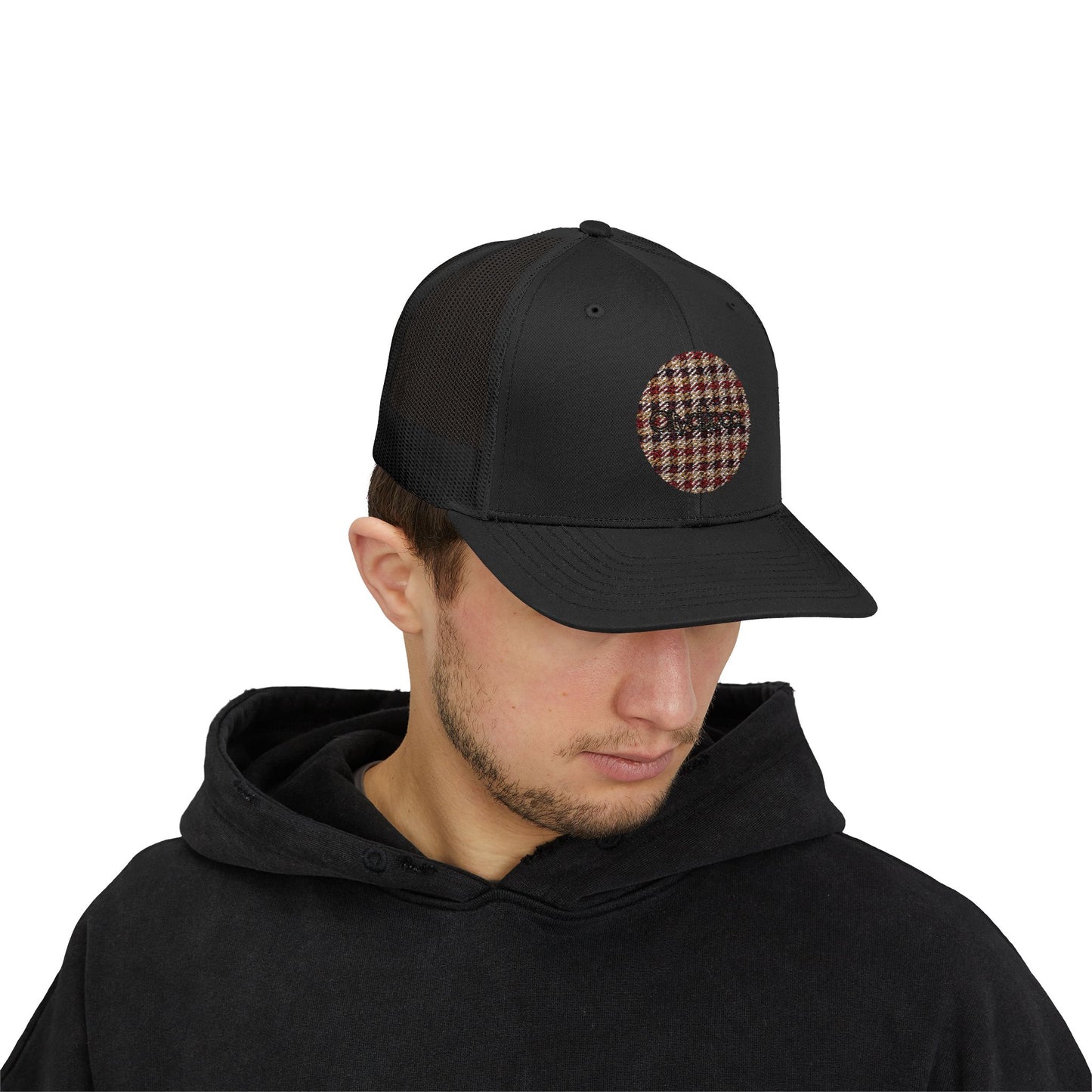 Citydripco. Plaid Brownleaf Pattern Snapback Trucker Cap - Trendy & Comfortable Hat