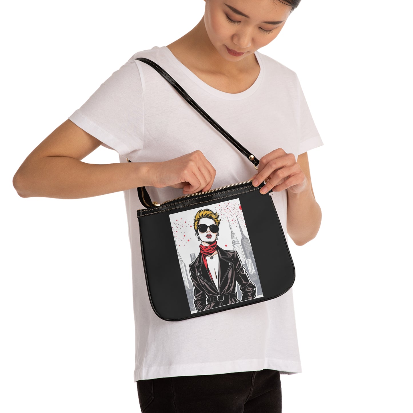 City Chic Small Shoulder Bag with Fashion Icon Design