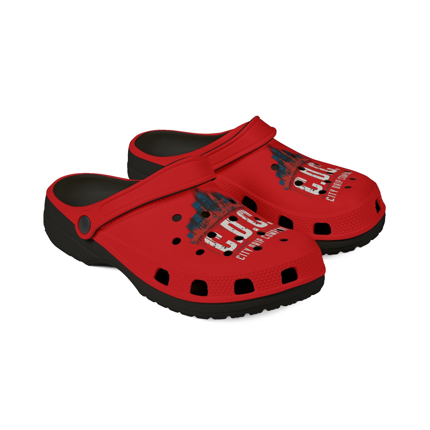 Mens Citydripco. Red & Blue City Style EVA Foam Slippers - Comfortable & Trendy Red Clogs