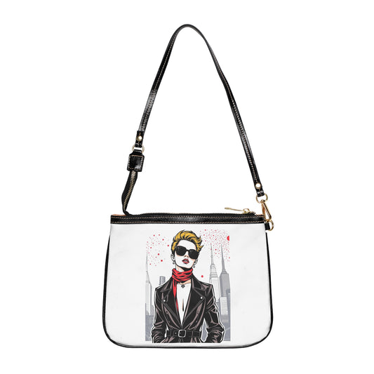 City Chic Small Shoulder Bag with Fashion Illustration