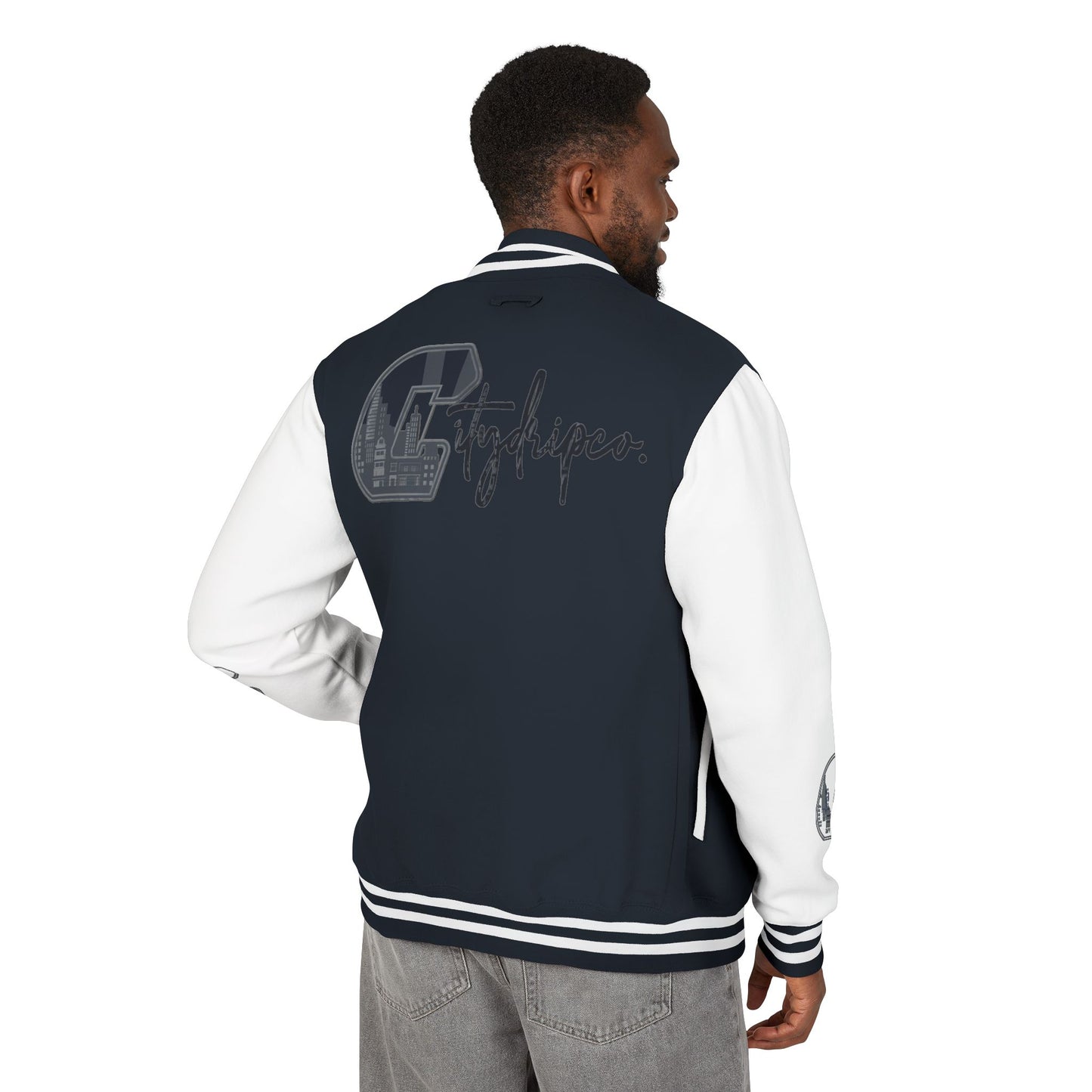 A Citydripco. City C Unisex Heavyweight Letterman Jacket, Vintage Style Varsity Jacket, Custom Letterman Jacket, Personalized Sports Jacket, College Spirit Wear