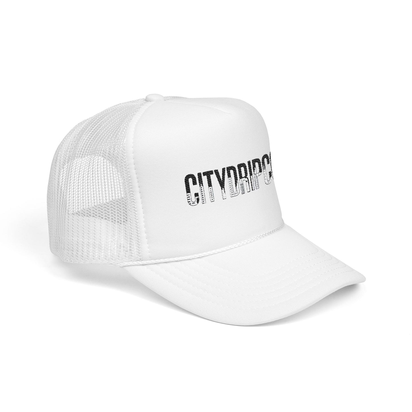 A Citydripco. Embroidered Foam Trucker Hat - Stylish City Vibe Cap for Outdoor Adventures, Gifts for Him, Summer Festivals, Everyday Wear, Trendy Hat