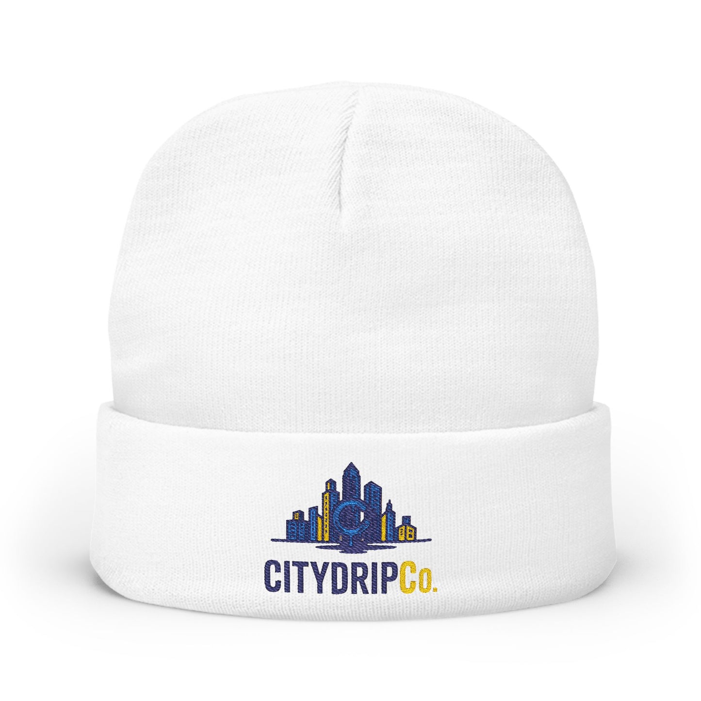 Citydripco. Urban Cityscape Stylish Citydrip Knit Beanie, Embroidered Hat, Winter Accessory, Gift for Him/Her, Streetwear Beanie