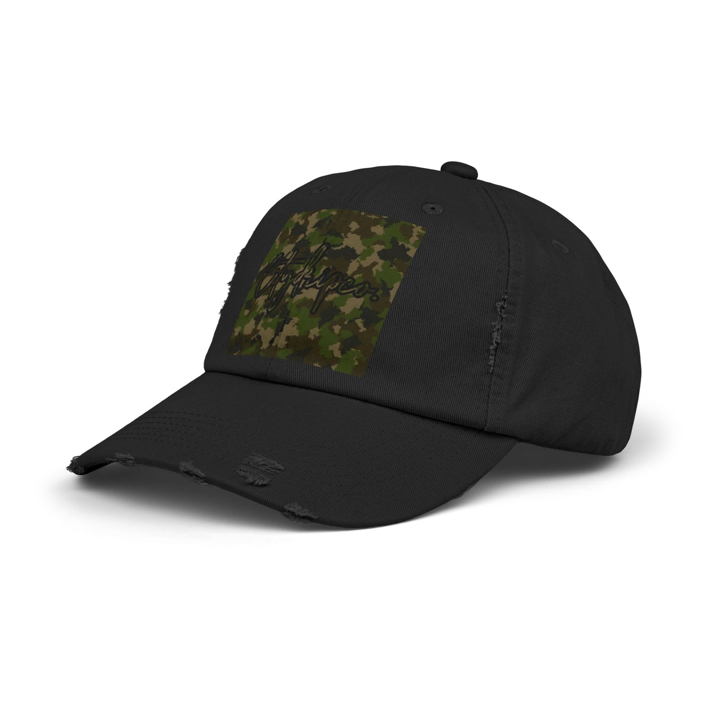 Citydripco. Camouflage Distressed Cap, Unisex Trendy Hat, Perfect for Outdoor Adventures, Casual Wear, Gift for Him/Her, Summer Fashion, Streetwear