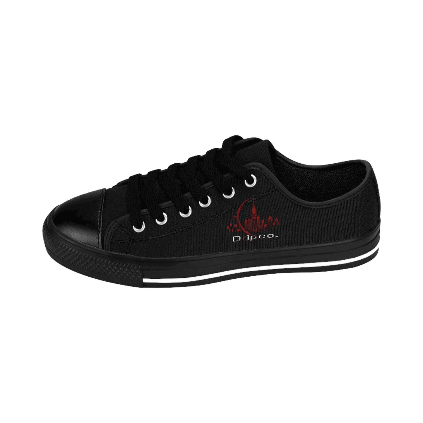 City Dripco. Black Women's Sneakers with Dripo Logo - Casual Streetwear Footwear