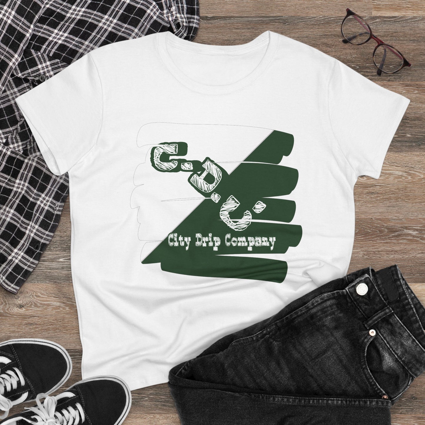Citydripco. Signature Women's Midweight Cotton Tee - Stylish & Comfortable Tee for Everyday Wear