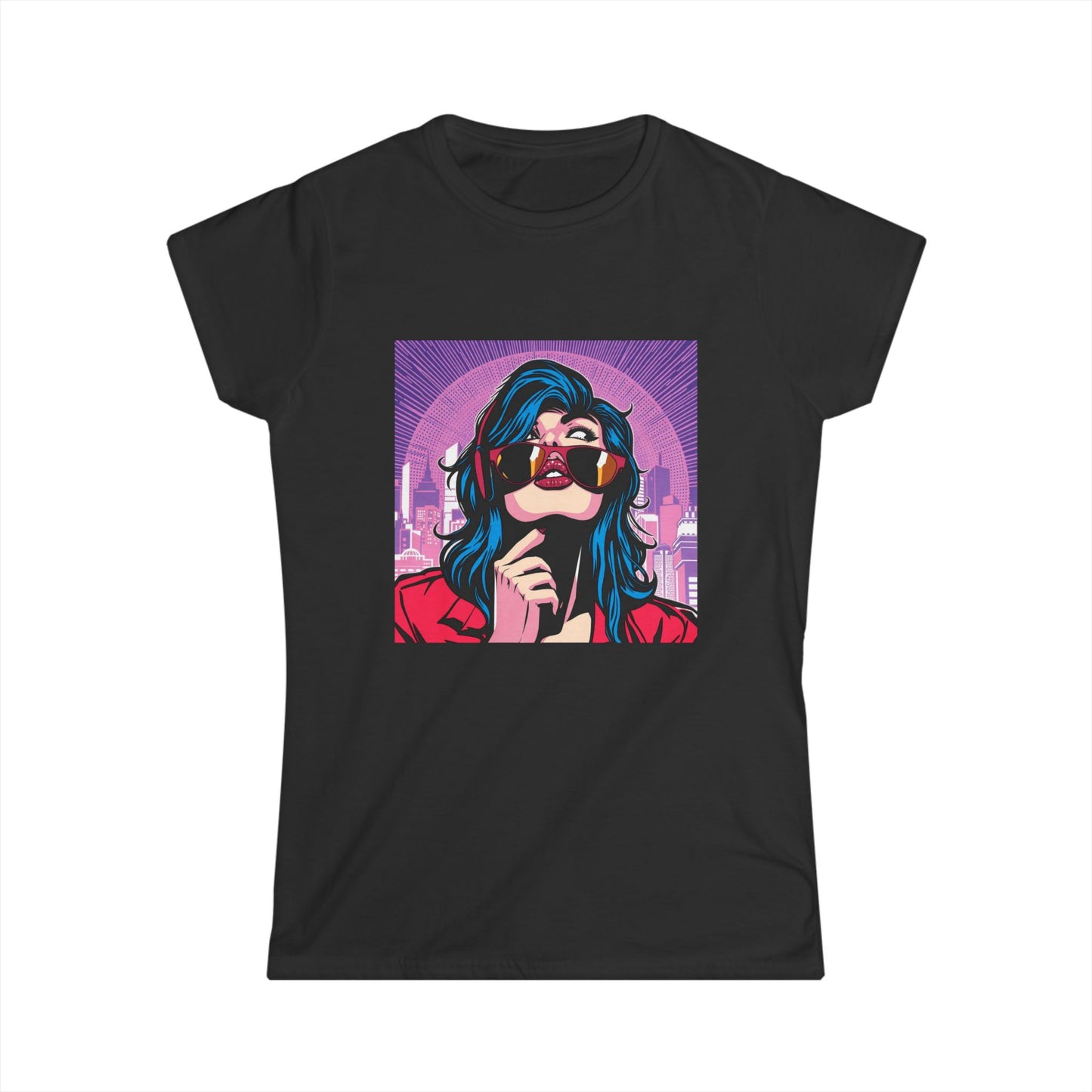 Retro Girl Women's Tee - Retro Sunglasses Graphic Shirt