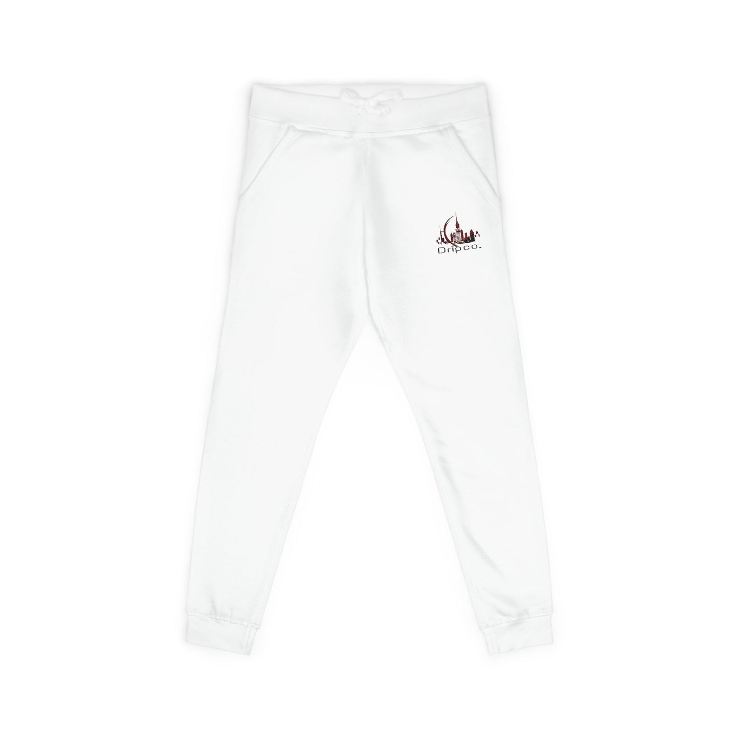 A City Dripco. Embroidered Unisex Fleece Sweatpants - Cozy Lounge Pants for Chill Days, Gift for Him/Her, Casual Style, Holiday Comfort