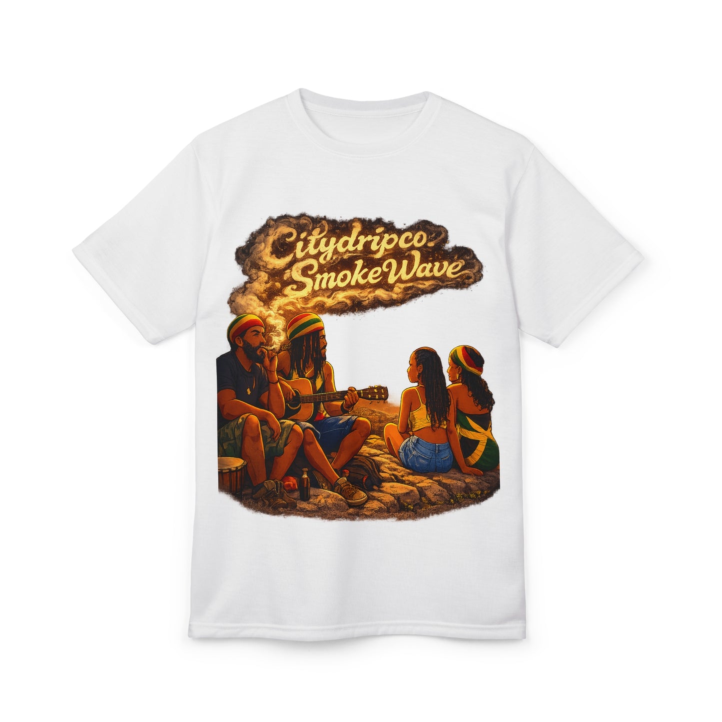 Citydripco. Smoke Wave Reggae Beach Jam T‑Shirt — "Citydripco Smoke Wave" Graphic Tee