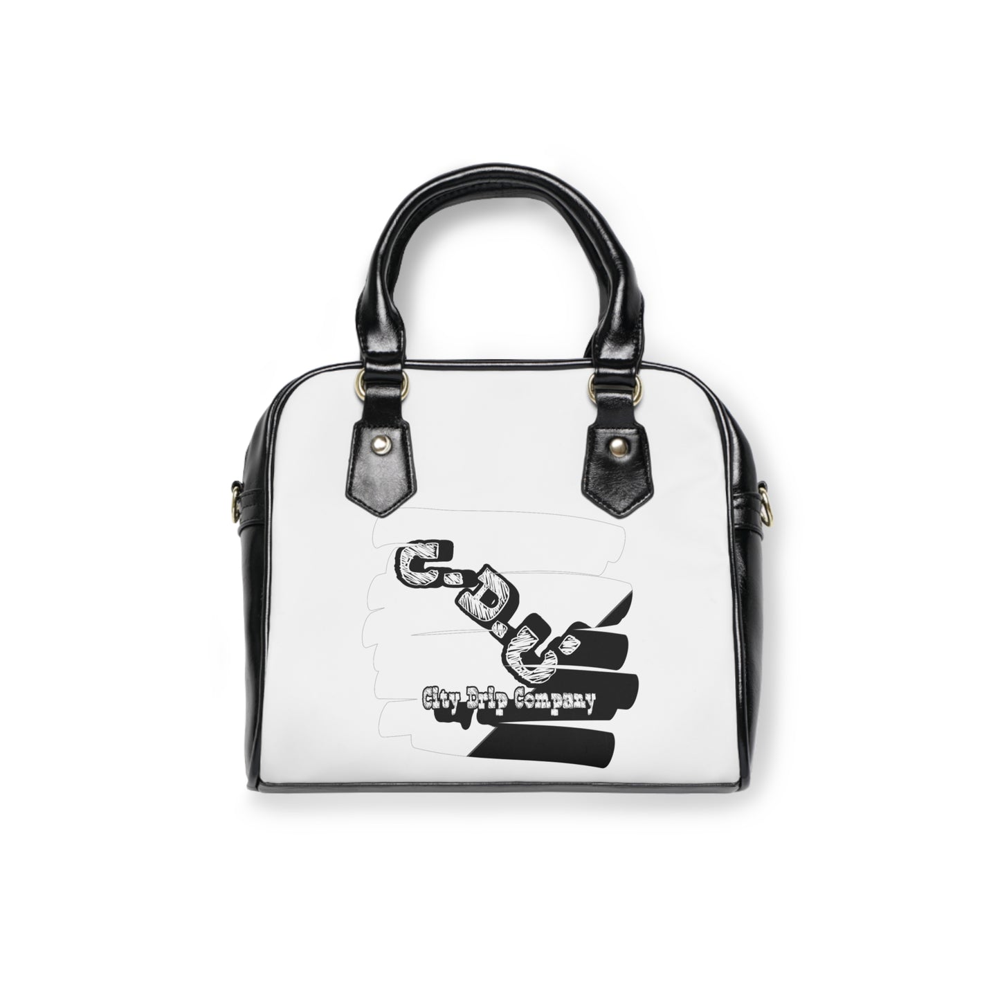 Citydripco. Signature Black and White Shoulder Handbag with Urban Design | Chic Everyday Accessory