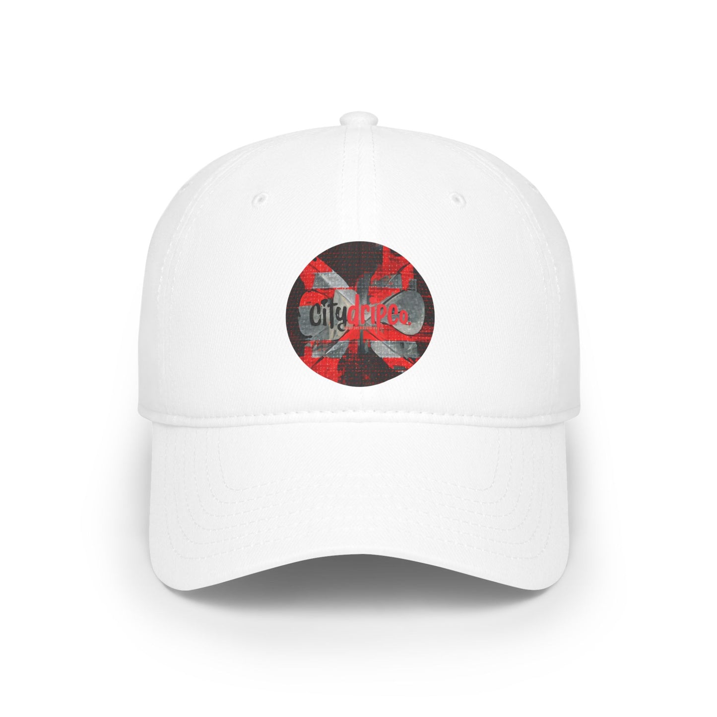 Citydripco. Red Flag Low Profile Baseball Cap with City Life Design, Trendy Hat for Outdoor Fun, Casual Wear, Summer Accessories, Gift for Friends