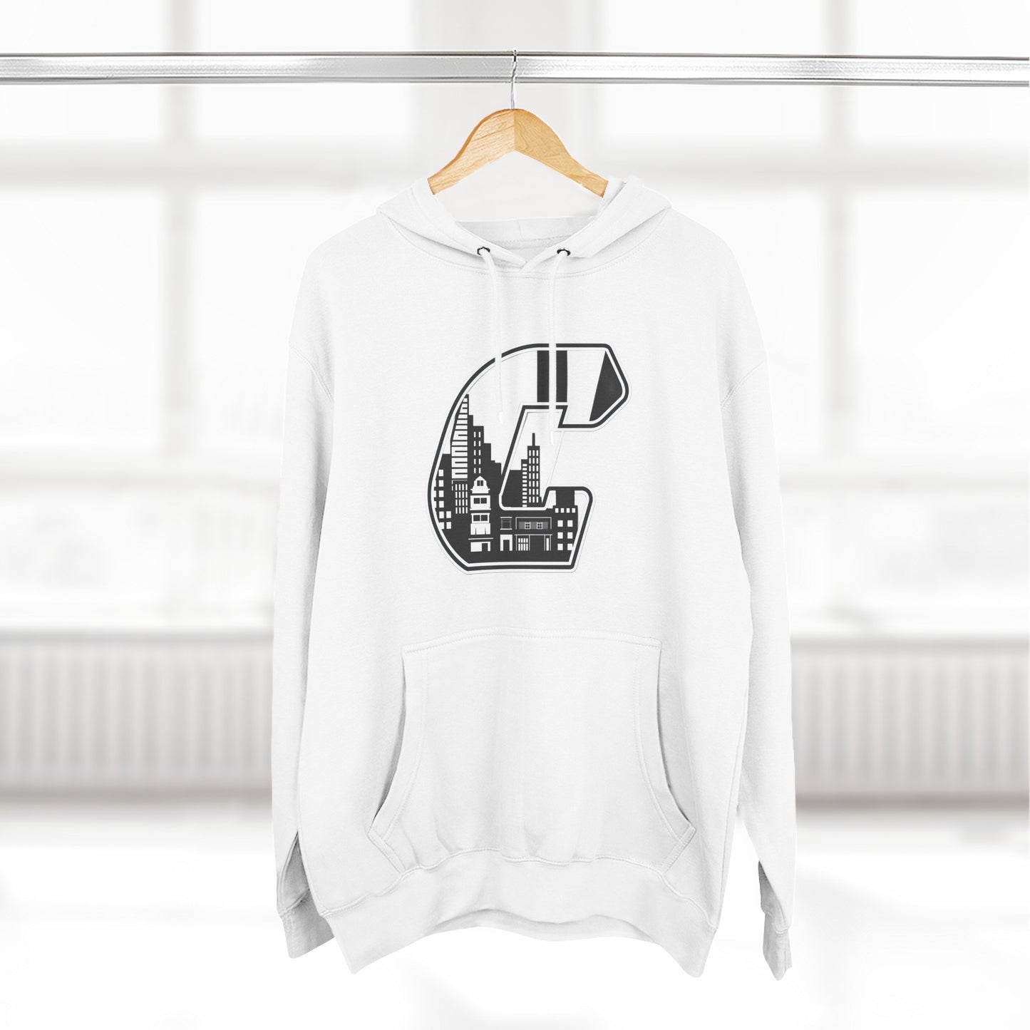 Citydripco. City C Three-Panel Fleece Hoodie, City Style Sweatshirt, Cozy Layer, Graphic Hoodie, Winter Fashion