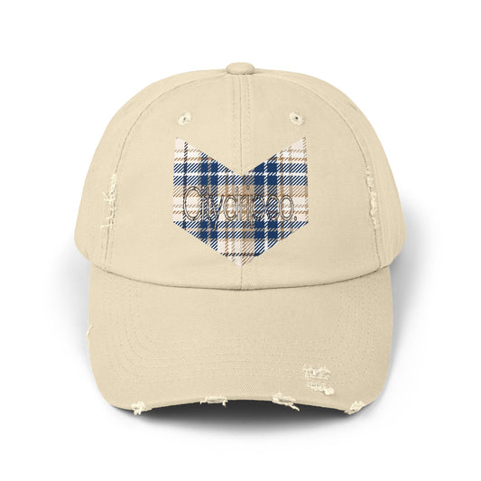 Citydripco. Plaidly Blue Unisex Distressed Cap with Plaid Design - Casual Chic Headwear for Everyday Style