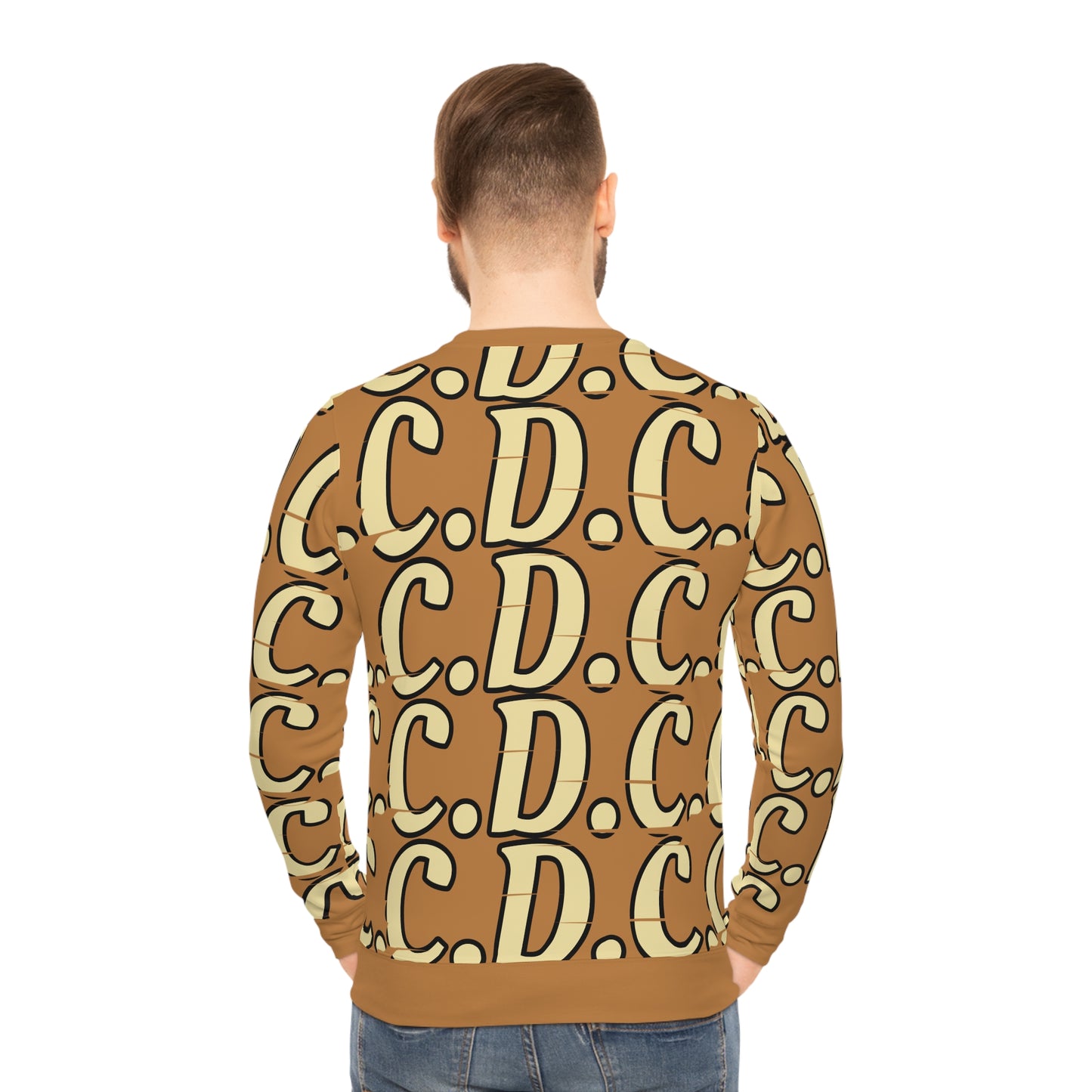 C.D.C. Monogram Trendy Lightweight Sweatshirt with Retro Letter Print