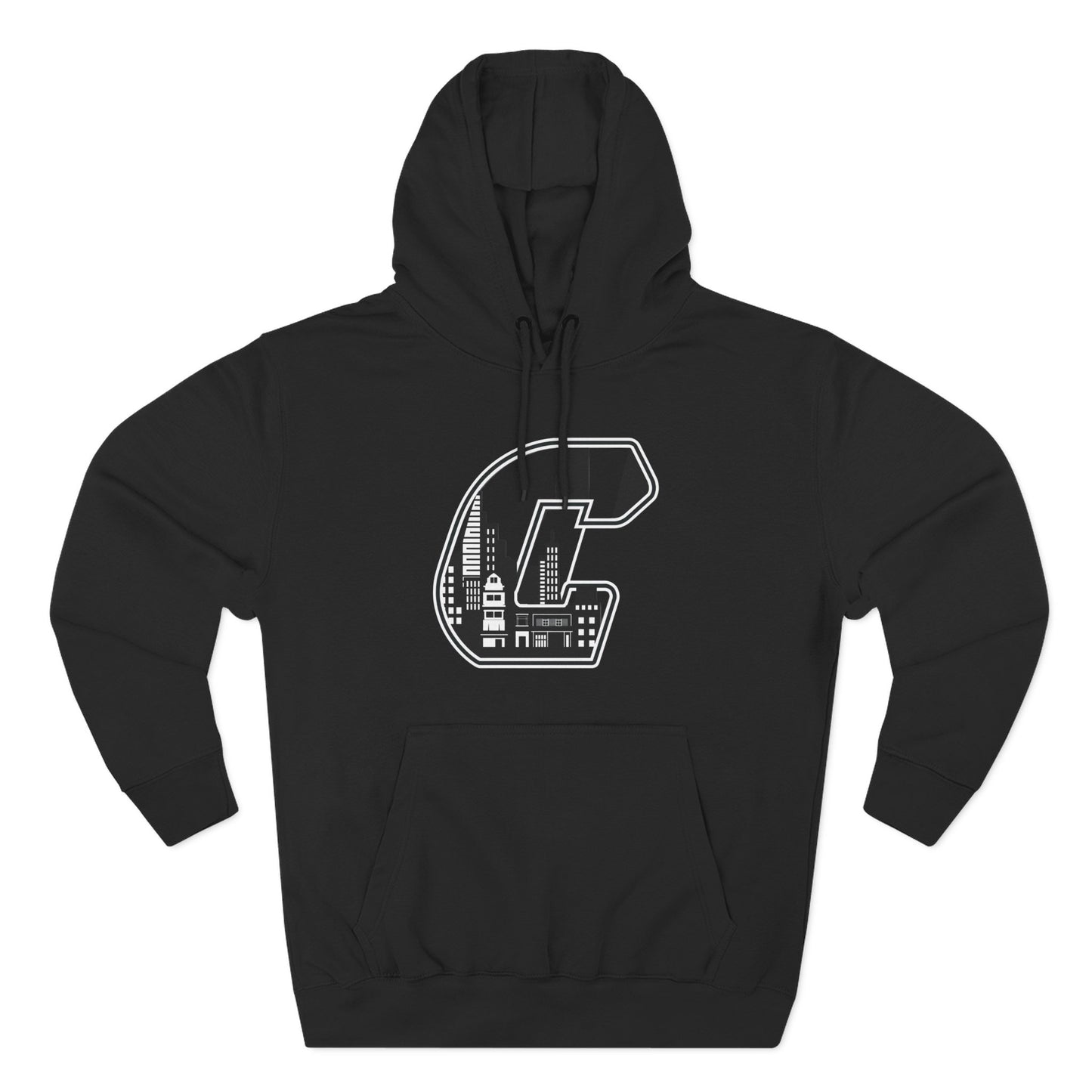 Citydripco. City C Three-Panel Fleece Hoodie, City Style Sweatshirt, Cozy Layer, Graphic Hoodie, Winter Fashion