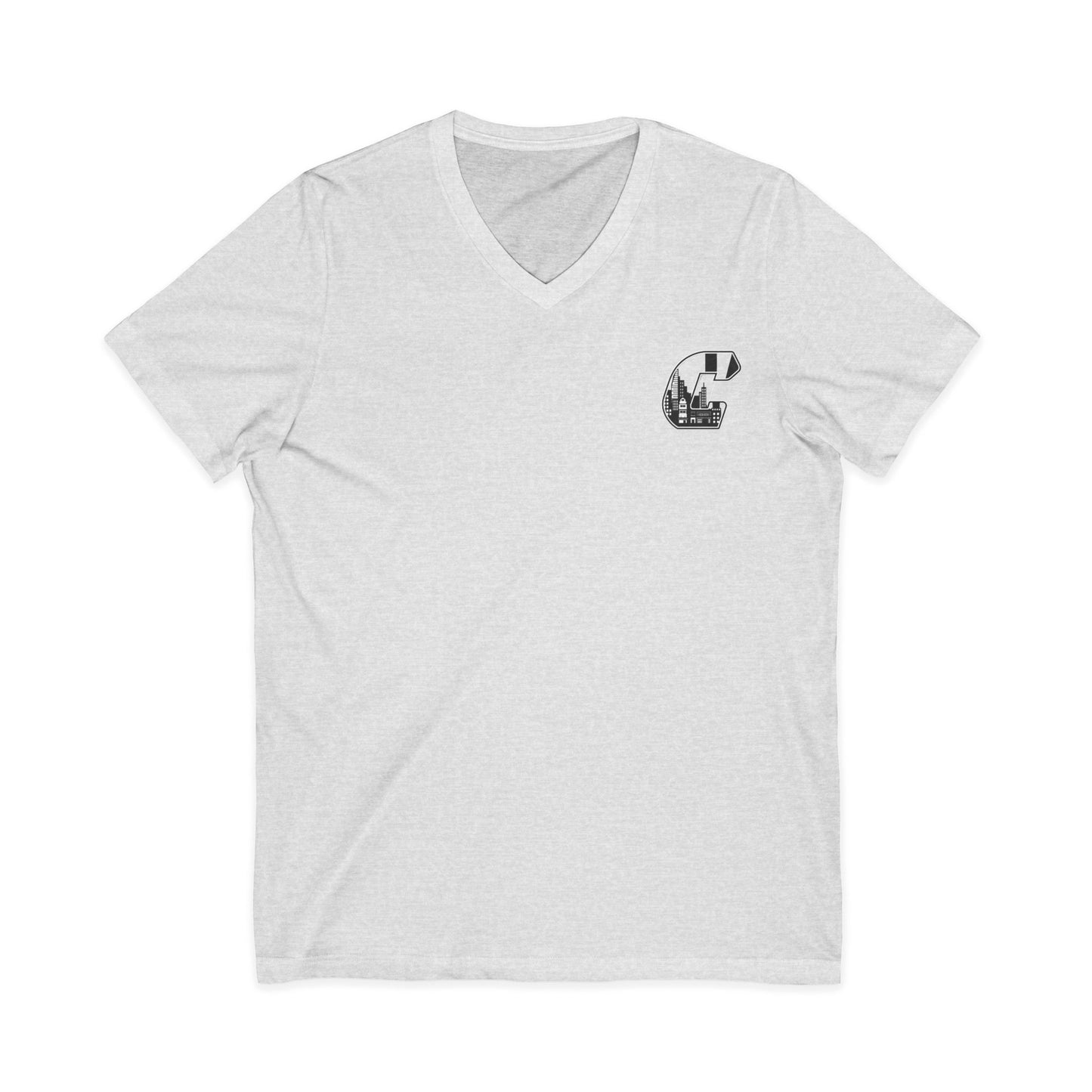 A Citydripco.  City C V-Neck Tee, Urban Aesthetic Shirt, Casual Wear, Gift for City Lovers, Everyday Fashion, Graphic Tee