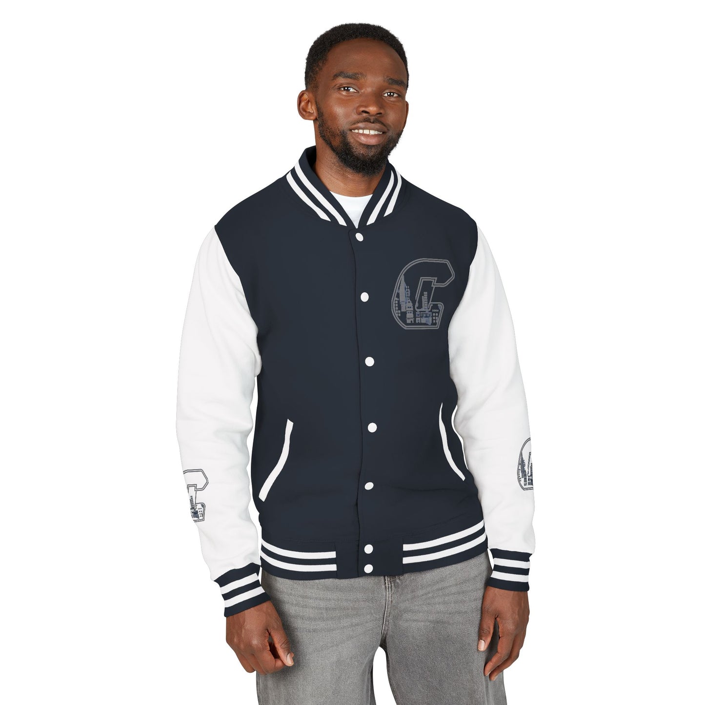 A Citydripco. City C Unisex Heavyweight Letterman Jacket, Vintage Style Varsity Jacket, Custom Letterman Jacket, Personalized Sports Jacket, College Spirit Wear