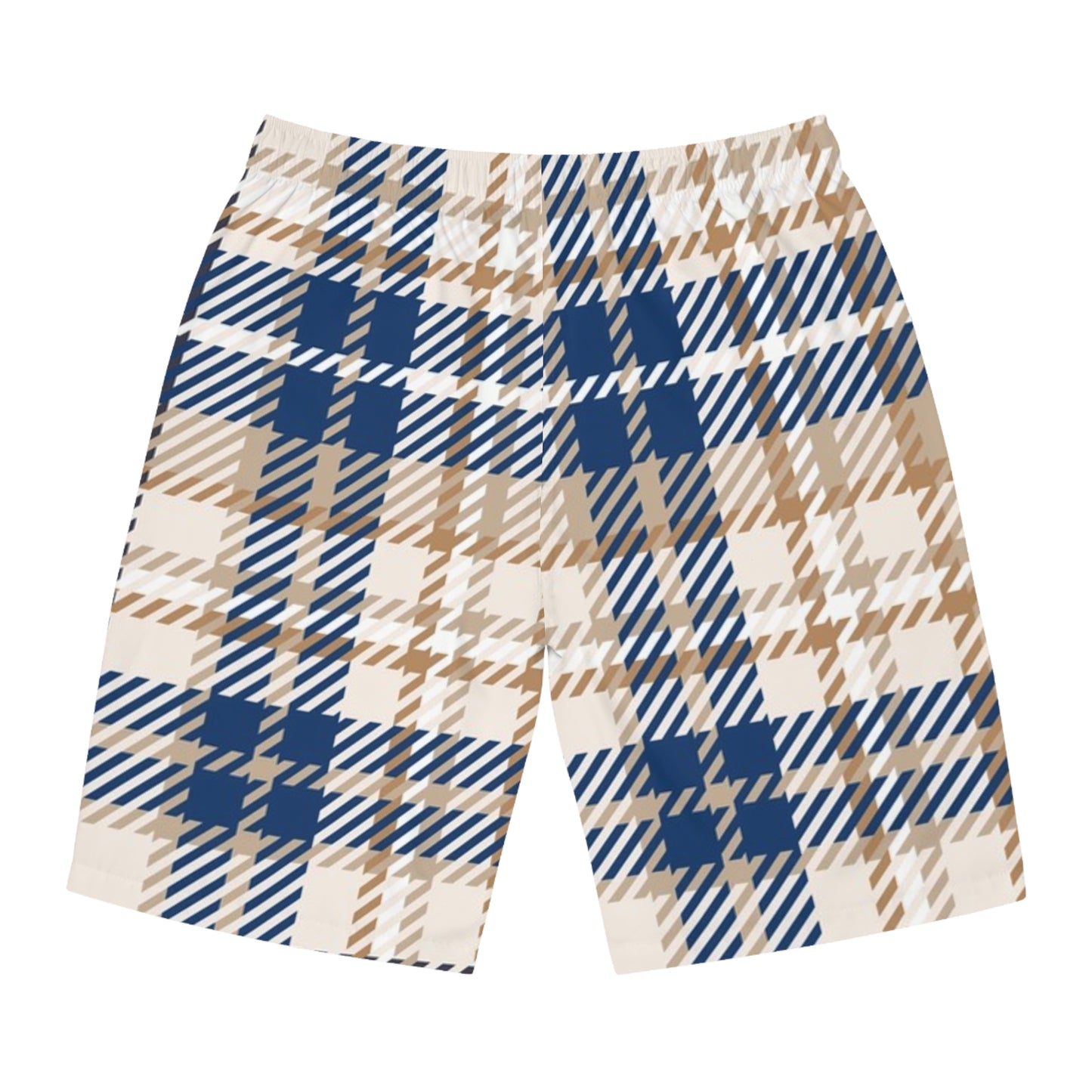 Plaidly Blue Men's Board Shorts for Beach and Summer Fun