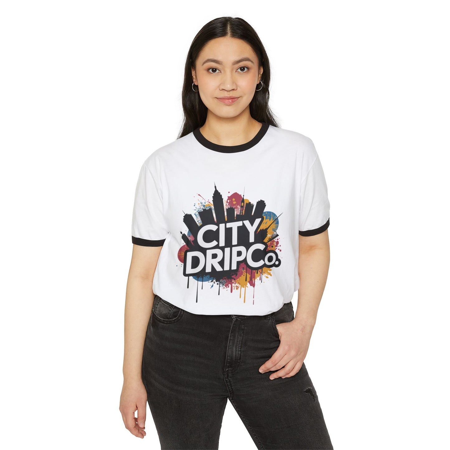 A City Drip Co. Unisex Cotton Ringer T-Shirt - Urban Streetwear Style