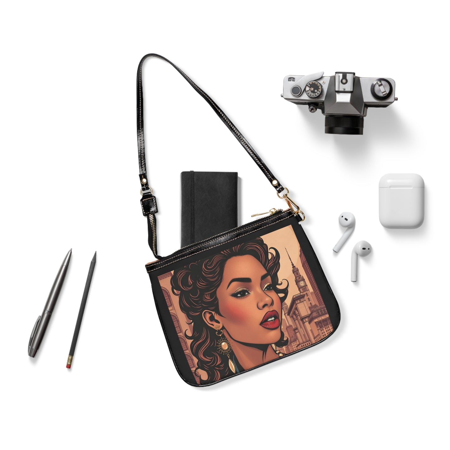 Beautifully Black Shoulder Bag - Stylish City Glamour Handbag