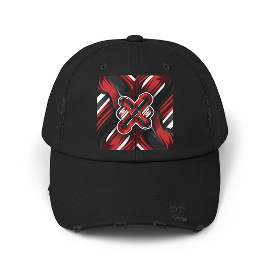Citydripco. X Distressed Unisex Cap with Bold Graphic Design, Trendy Hat for Casual Outings, Perfect Gift for Friends, Fashion Statement, Everyday Wear