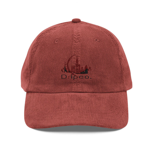 A City Dripco. Vintage Corduroy Cap with Embroidered Design, Retro Style Hat, Casual Everyday Accessory, Gift for Him or Her, Festival Headwear
