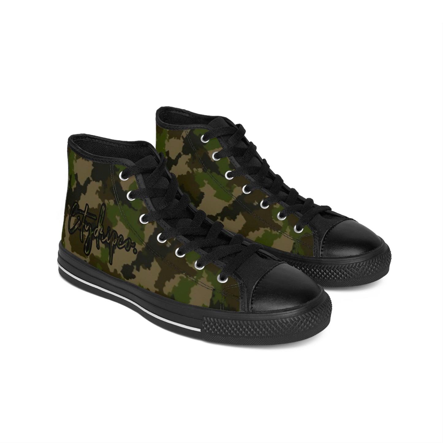 Citydripco. Camouflage High-Top Sneakers, Urban Street Style, Casual Footwear, Unique Gifts for Men, Stylish Everyday Shoes