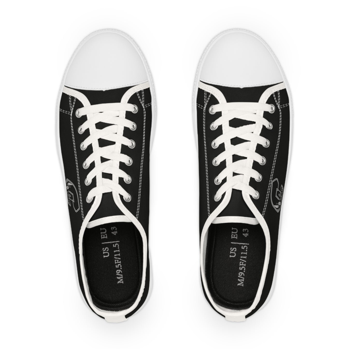 City C Monogram Black Low-Top Sneakers – Classic Canvas Men’s Casual Shoes