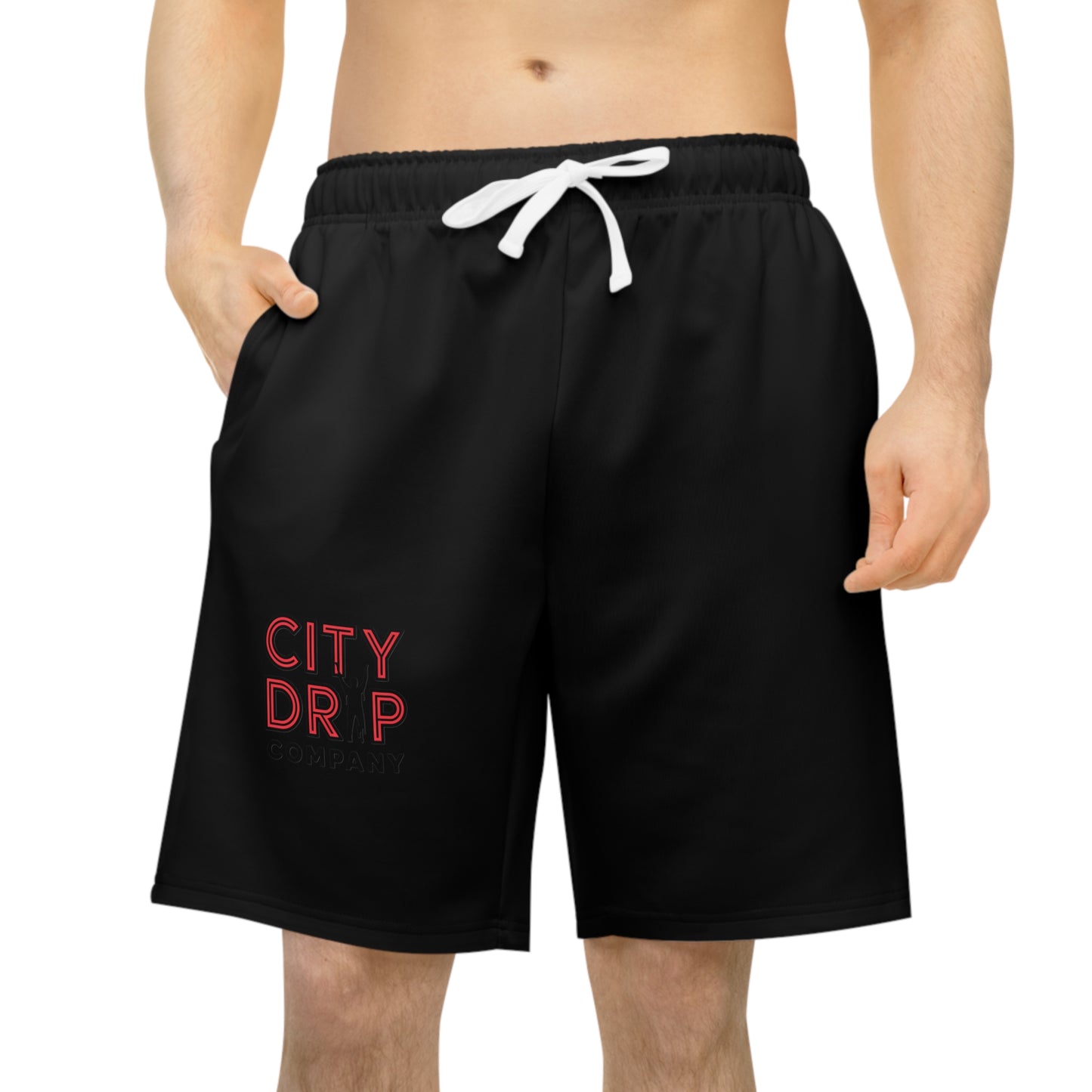 Men's Athletic Long Shorts with 'CITY DRPC' Graphic | Comfortable Workout Gear