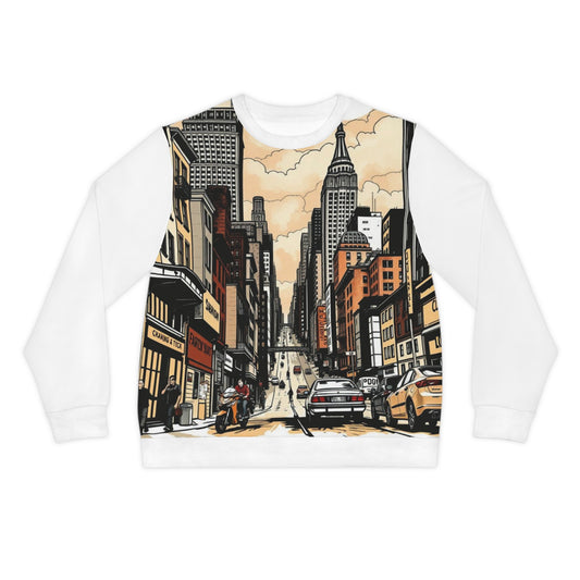 A Citydripco. Uptown Urban Cityscape Lightweight Sweatshirt, Cozy Streetwear, City Lover Gift, Graphic Pullover, Everyday Style, Travel Apparel
